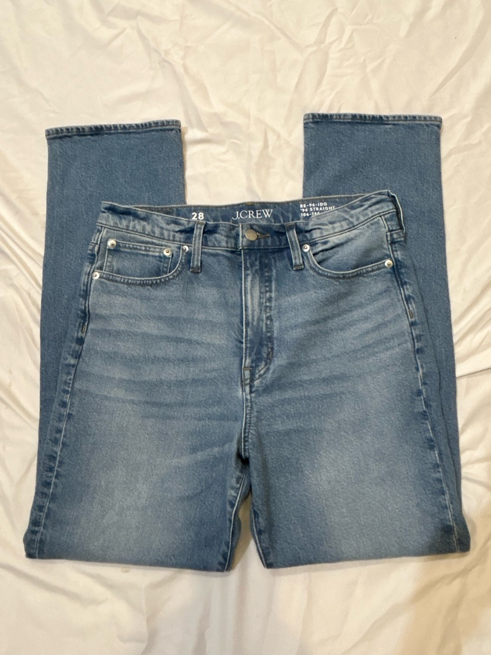 J. Crew Women's Light-Medium Blue Straight Jeans EUC